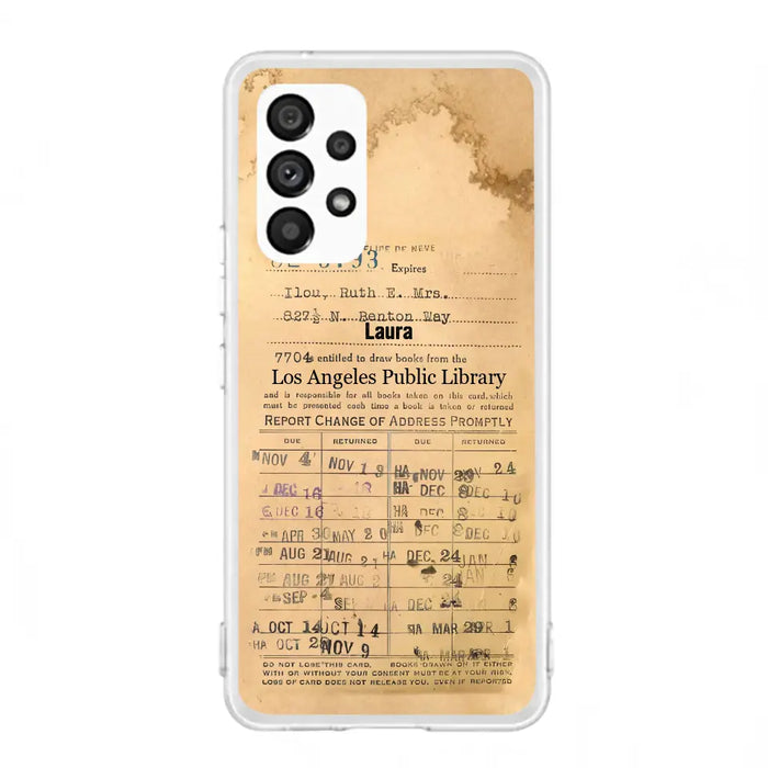 Custom Personalized Library Card Vintage Phone Case - Gift Idea For Reading Lover - Case For iPhone/ Samsung