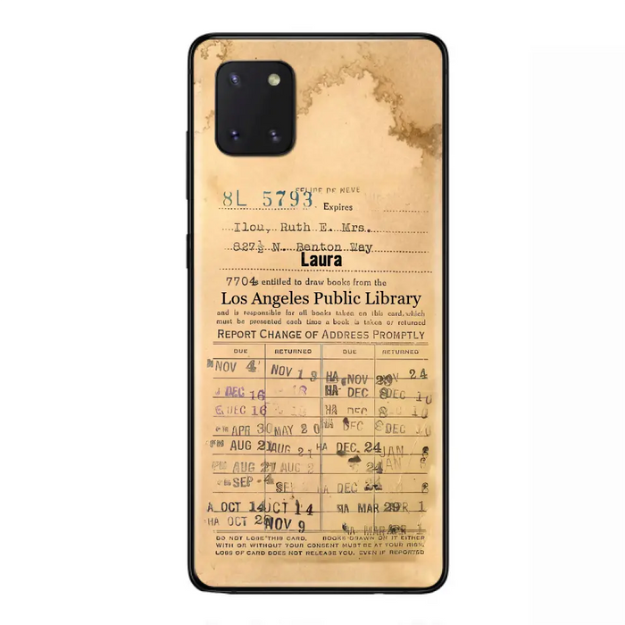 Custom Personalized Library Card Vintage Phone Case - Gift Idea For Reading Lover - Case For iPhone/ Samsung