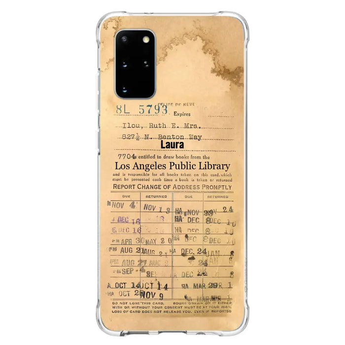 Custom Personalized Library Card Vintage Phone Case - Gift Idea For Reading Lover - Case For iPhone/ Samsung