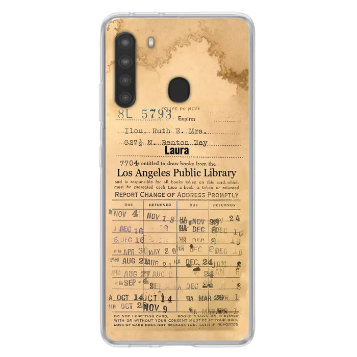 Custom Personalized Library Card Vintage Phone Case - Gift Idea For Reading Lover - Case For iPhone/ Samsung