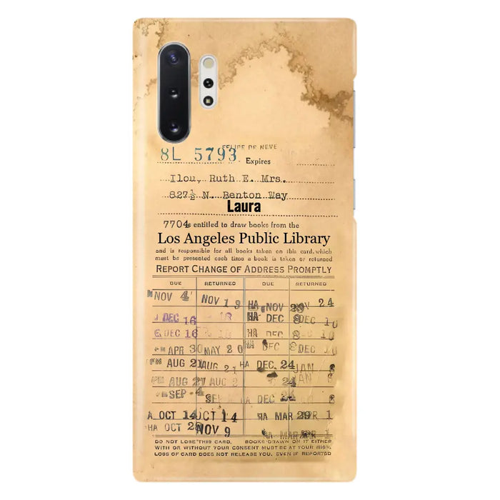 Custom Personalized Library Card Vintage Phone Case - Gift Idea For Reading Lover - Case For iPhone/ Samsung