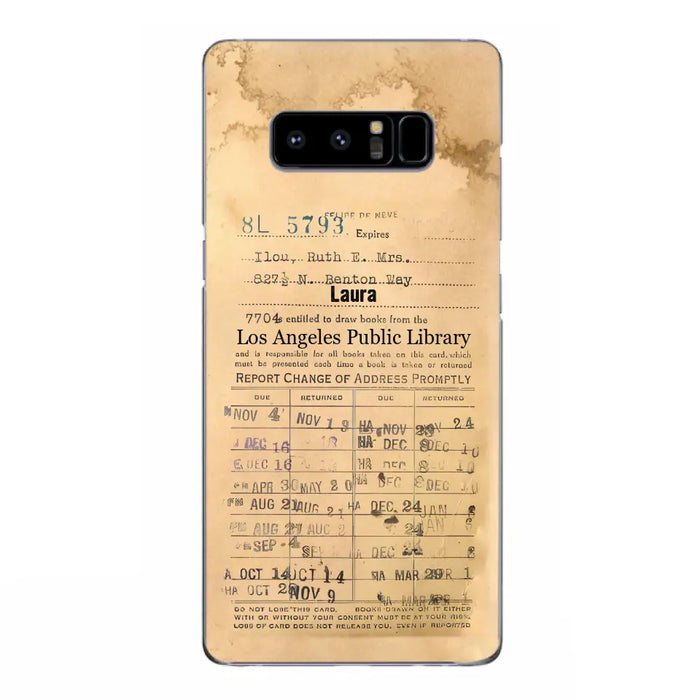 Custom Personalized Library Card Vintage Phone Case - Gift Idea For Reading Lover - Case For iPhone/ Samsung