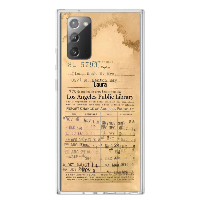 Custom Personalized Library Card Vintage Phone Case - Gift Idea For Reading Lover - Case For iPhone/ Samsung