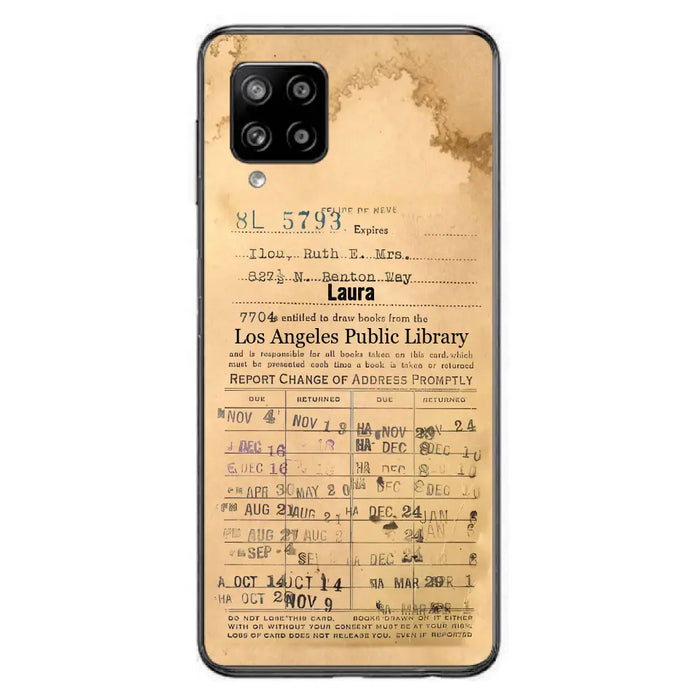 Custom Personalized Library Card Vintage Phone Case - Gift Idea For Reading Lover - Case For iPhone/ Samsung