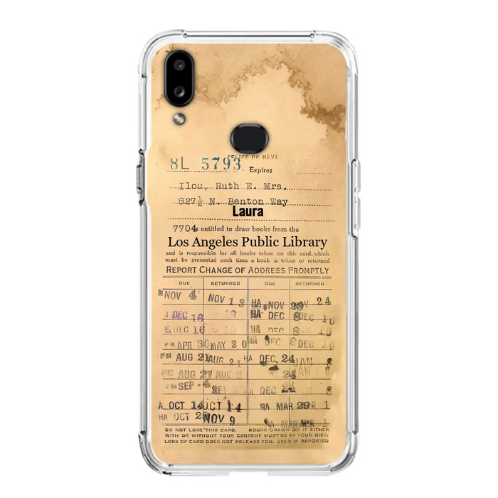 Custom Personalized Library Card Vintage Phone Case - Gift Idea For Reading Lover - Case For iPhone/ Samsung