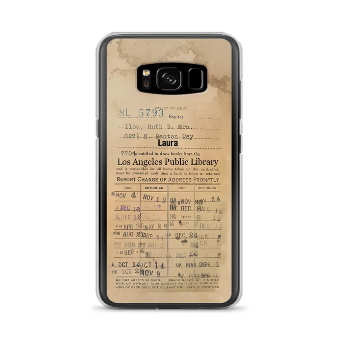 Custom Personalized Library Card Vintage Phone Case - Gift Idea For Reading Lover - Case For iPhone/ Samsung