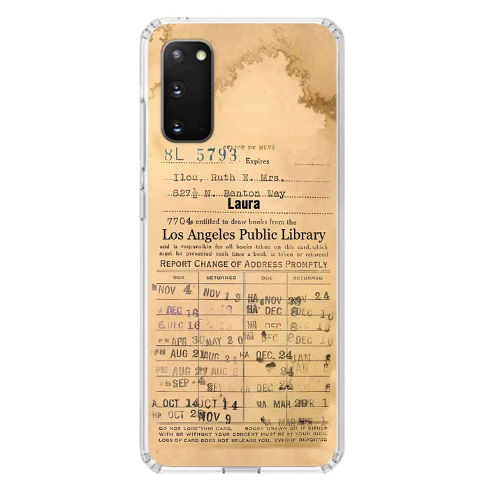 Custom Personalized Library Card Vintage Phone Case - Gift Idea For Reading Lover - Case For iPhone/ Samsung