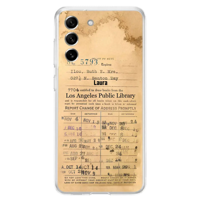 Custom Personalized Library Card Vintage Phone Case - Gift Idea For Reading Lover - Case For iPhone/ Samsung