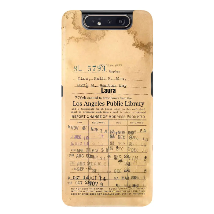 Custom Personalized Library Card Vintage Phone Case - Gift Idea For Reading Lover - Case For iPhone/ Samsung