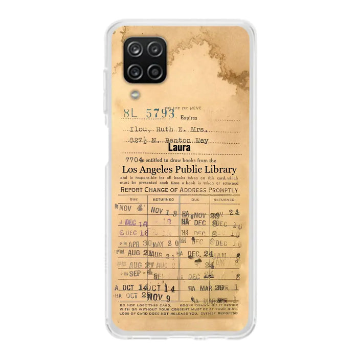 Custom Personalized Library Card Vintage Phone Case - Gift Idea For Reading Lover - Case For iPhone/ Samsung