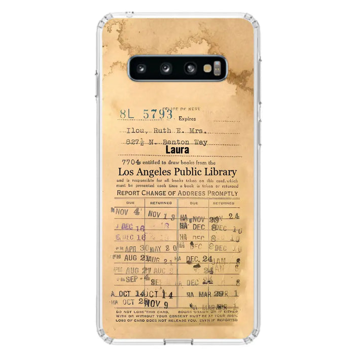 Custom Personalized Library Card Vintage Phone Case - Gift Idea For Reading Lover - Case For iPhone/ Samsung