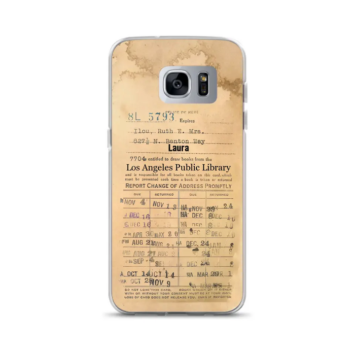 Custom Personalized Library Card Vintage Phone Case - Gift Idea For Reading Lover - Case For iPhone/ Samsung