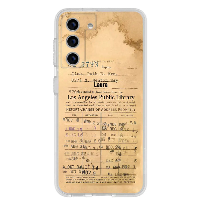 Custom Personalized Library Card Vintage Phone Case - Gift Idea For Reading Lover - Case For iPhone/ Samsung