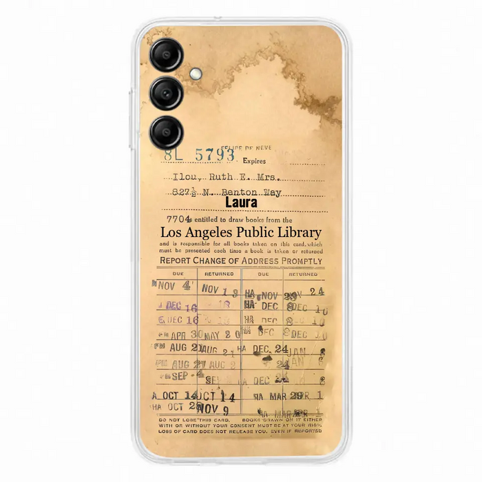 Custom Personalized Library Card Vintage Phone Case - Gift Idea For Reading Lover - Case For iPhone/ Samsung