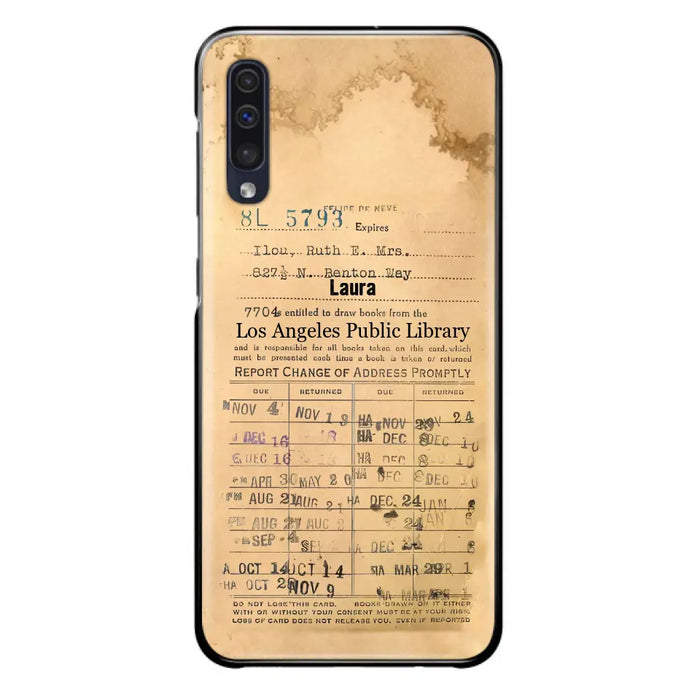 Custom Personalized Library Card Vintage Phone Case - Gift Idea For Reading Lover - Case For iPhone/ Samsung