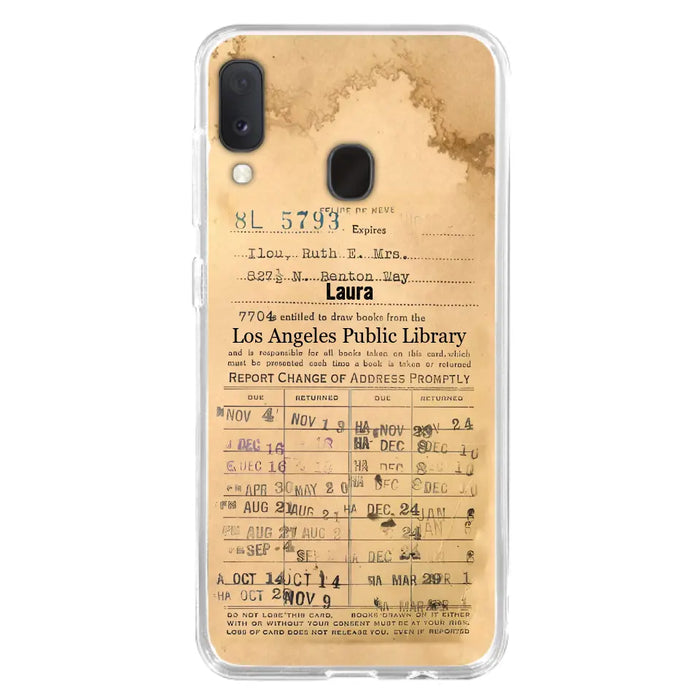 Custom Personalized Library Card Vintage Phone Case - Gift Idea For Reading Lover - Case For iPhone/ Samsung