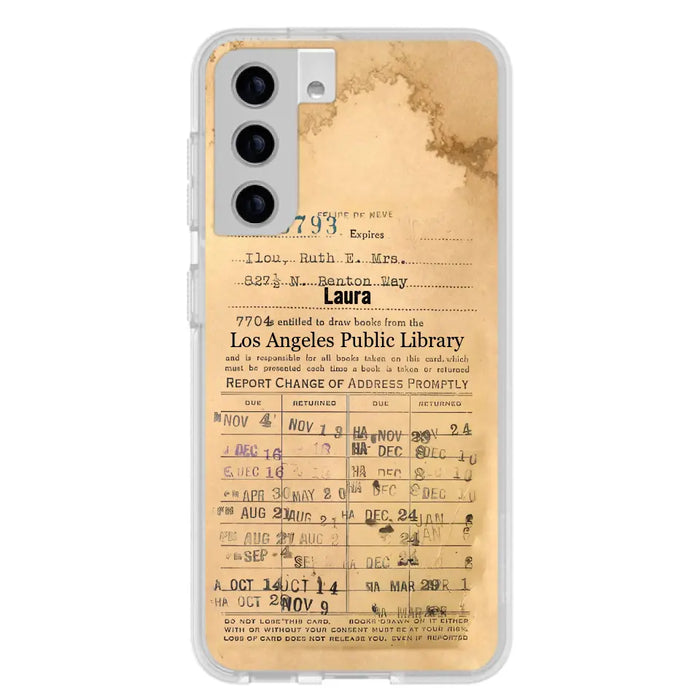 Custom Personalized Library Card Vintage Phone Case - Gift Idea For Reading Lover - Case For iPhone/ Samsung