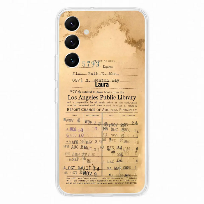 Custom Personalized Library Card Vintage Phone Case - Gift Idea For Reading Lover - Case For iPhone/ Samsung