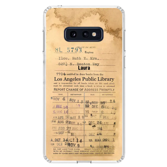 Custom Personalized Library Card Vintage Phone Case - Gift Idea For Reading Lover - Case For iPhone/ Samsung