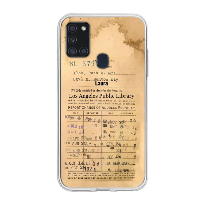 Custom Personalized Library Card Vintage Phone Case - Gift Idea For Reading Lover - Case For iPhone/ Samsung