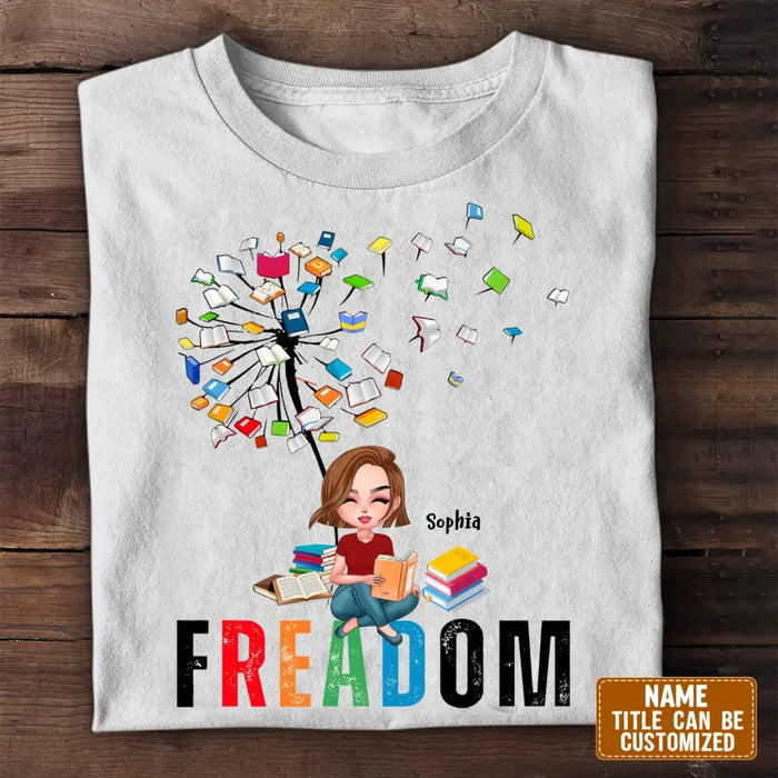 Custom Personalized Freadom Book Lover T-Shirt/ Hoodie - Gift Idea For Reading Lover