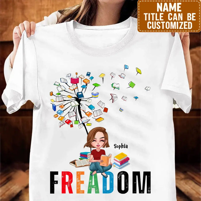 Custom Personalized Freadom Book Lover T-Shirt/ Hoodie - Gift Idea For Reading Lover