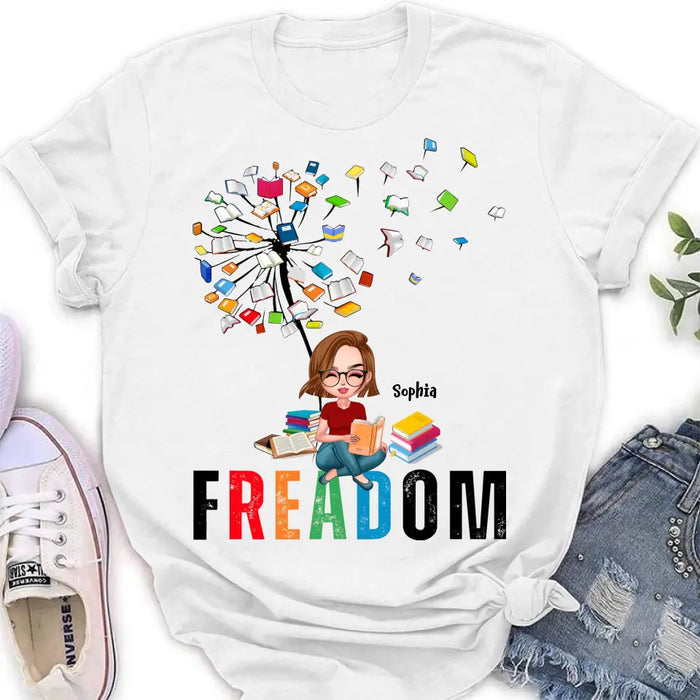 Custom Personalized Freadom Book Lover T-Shirt/ Hoodie - Gift Idea For Reading Lover