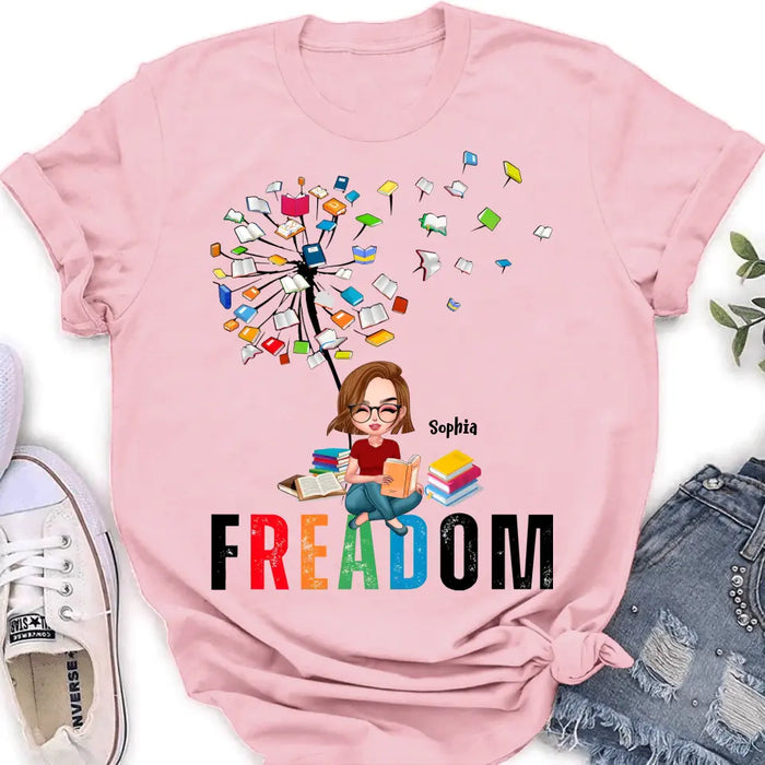 Custom Personalized Freadom Book Lover T-Shirt/ Hoodie - Gift Idea For Reading Lover