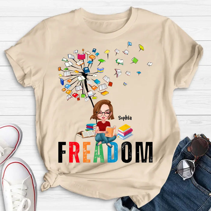 Custom Personalized Freadom Book Lover T-Shirt/ Hoodie - Gift Idea For Reading Lover