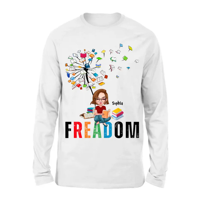 Custom Personalized Freadom Book Lover T-Shirt/ Hoodie - Gift Idea For Reading Lover