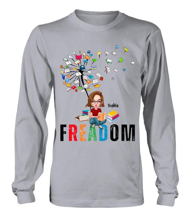 Custom Personalized Freadom Book Lover T-Shirt/ Hoodie - Gift Idea For Reading Lover