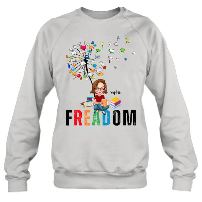 Custom Personalized Freadom Book Lover T-Shirt/ Hoodie - Gift Idea For Reading Lover