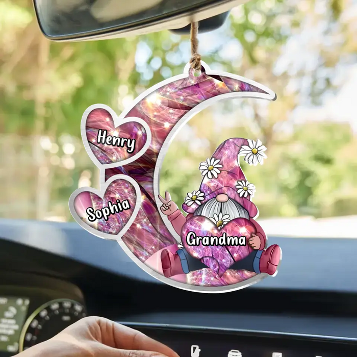 Custom Personalized Sparkling Grandma Nana With Sweet Heart Kids Acrylic  Car Ornament - Gift Idea To Grandma/ Mother - Upto 5 Kids