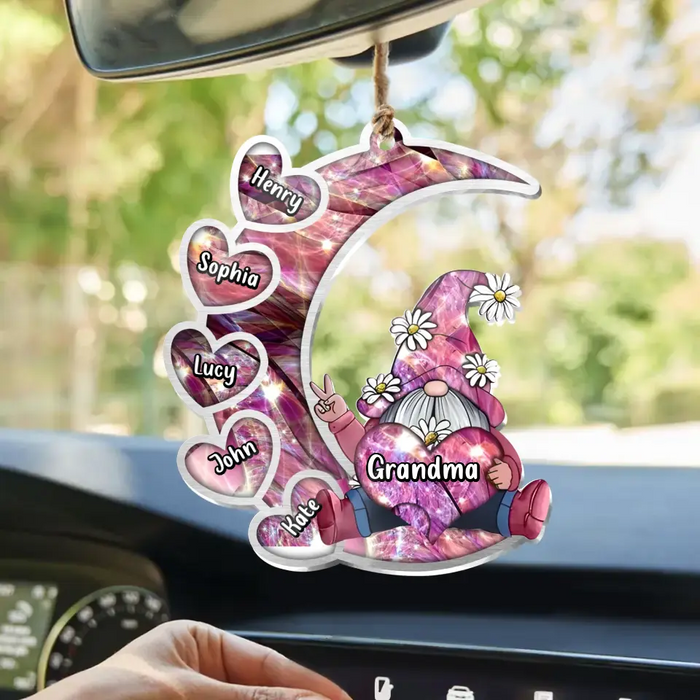 Custom Personalized Sparkling Grandma Nana With Sweet Heart Kids Acrylic  Car Ornament - Gift Idea To Grandma/ Mother - Upto 5 Kids