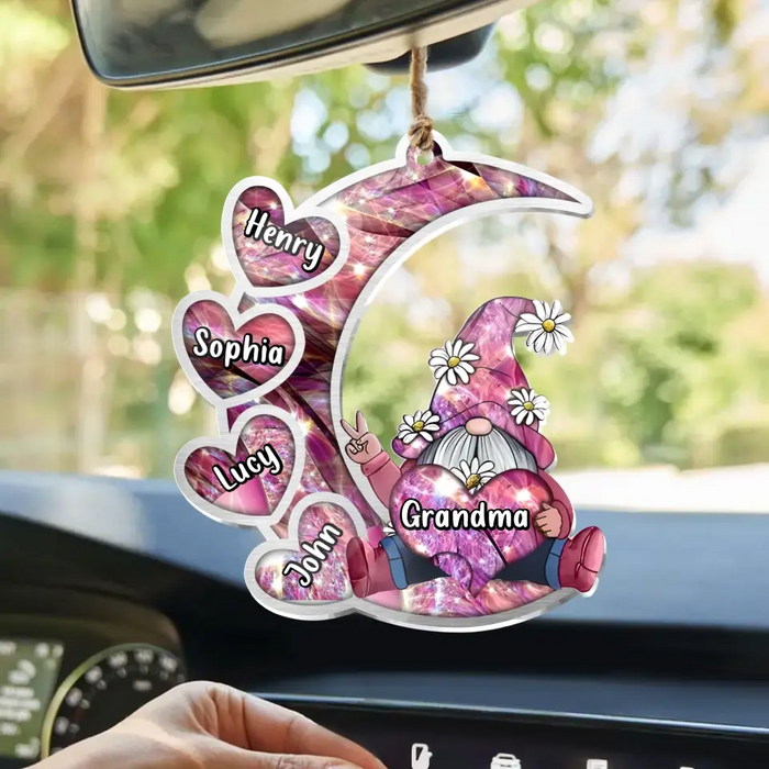 Custom Personalized Sparkling Grandma Nana With Sweet Heart Kids Acrylic  Car Ornament - Gift Idea To Grandma/ Mother - Upto 5 Kids