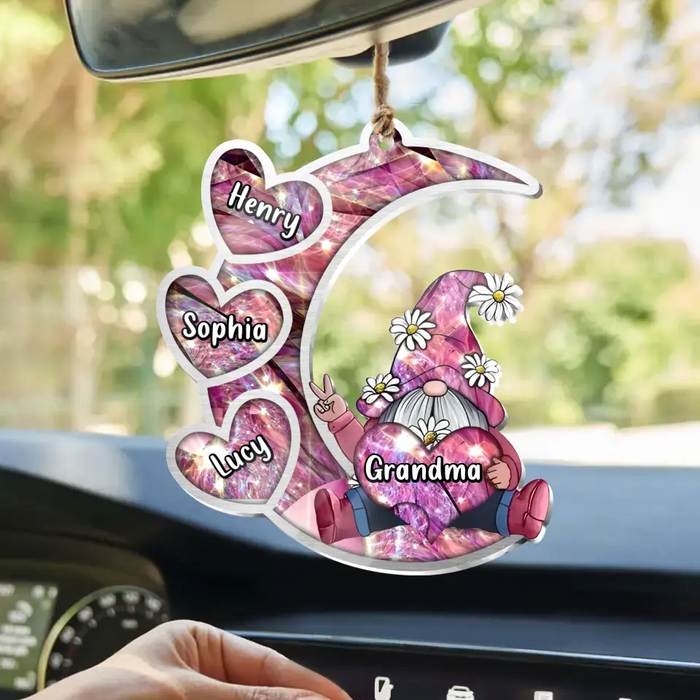 Custom Personalized Sparkling Grandma Nana With Sweet Heart Kids Acrylic  Car Ornament - Gift Idea To Grandma/ Mother - Upto 5 Kids