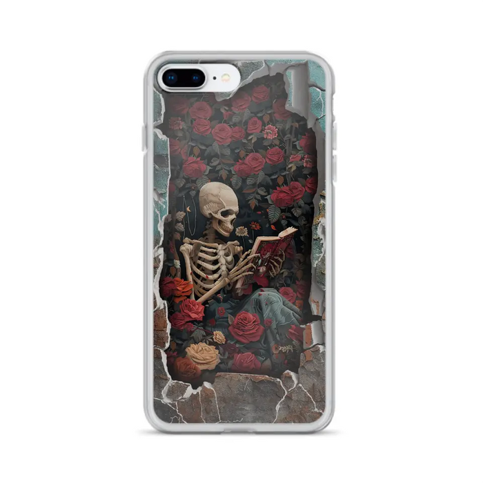 Custom Personalized Bookish Skeleton Phone Case - Reading Book Lover Gift Idea - Case For iPhone/ Samsung