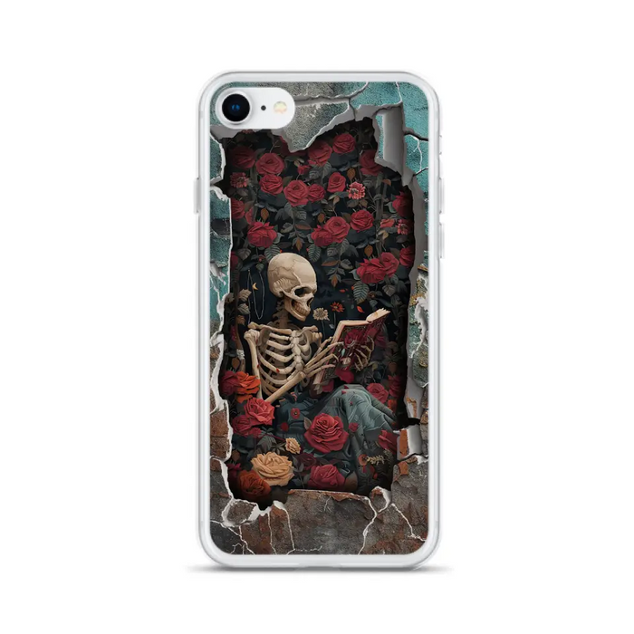 Custom Personalized Bookish Skeleton Phone Case - Reading Book Lover Gift Idea - Case For iPhone/ Samsung