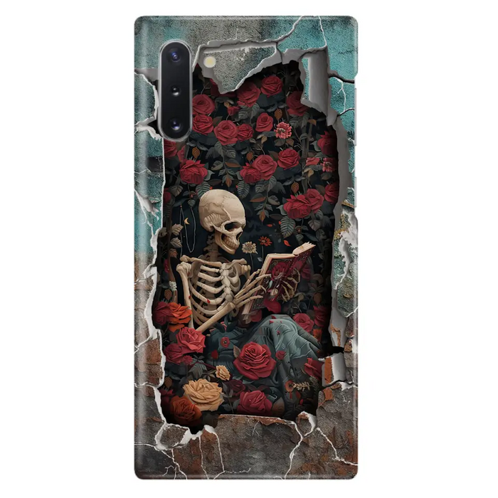 Custom Personalized Bookish Skeleton Phone Case - Reading Book Lover Gift Idea - Case For iPhone/ Samsung