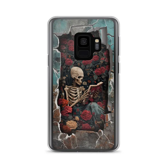 Custom Personalized Bookish Skeleton Phone Case - Reading Book Lover Gift Idea - Case For iPhone/ Samsung