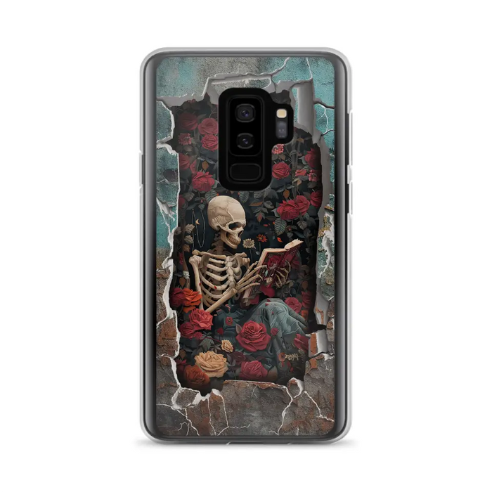 Custom Personalized Bookish Skeleton Phone Case - Reading Book Lover Gift Idea - Case For iPhone/ Samsung