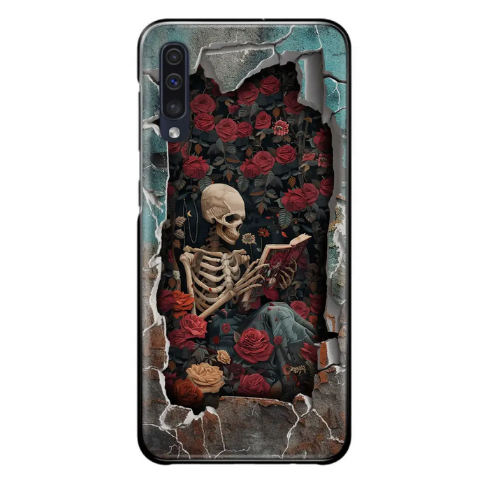 Custom Personalized Bookish Skeleton Phone Case - Reading Book Lover Gift Idea - Case For iPhone/ Samsung