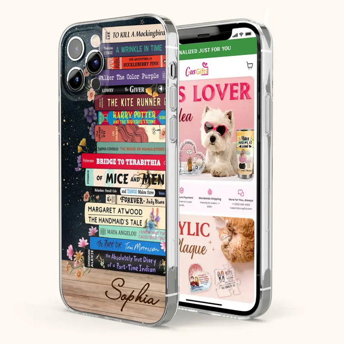 Custom Personalized Books Phone Case - Reading Book Lover Gift Idea - Case For iPhone/ Samsung