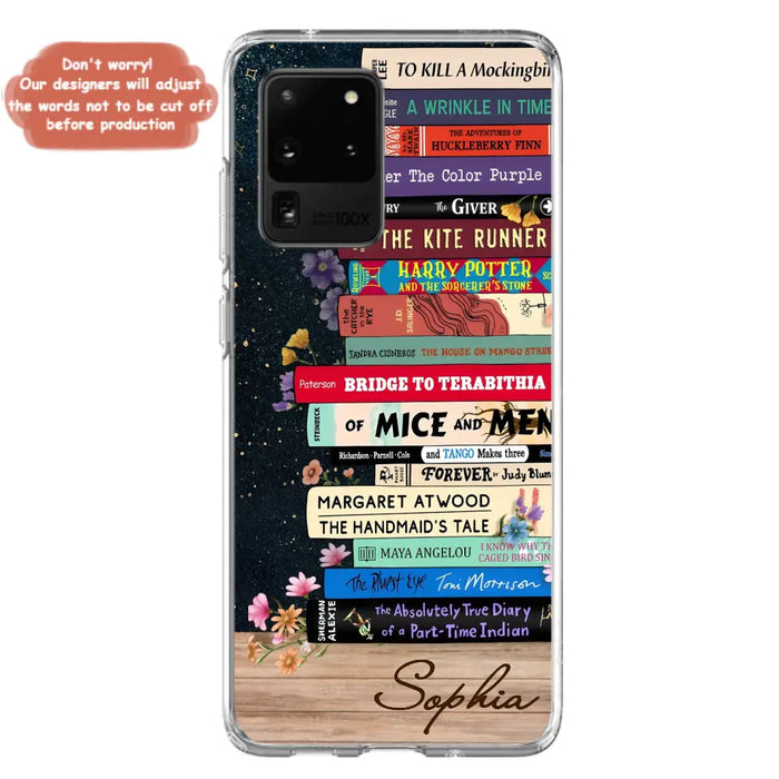 Custom Personalized Books Phone Case - Reading Book Lover Gift Idea - Case For iPhone/ Samsung