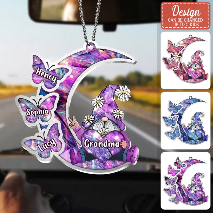 Custom Personalized Sparkling Grandma Nana With Sweet Butterfly Kids Acrylic  Car Ornament - Gift Idea To Grandma/ Mother - Upto 5 Kids