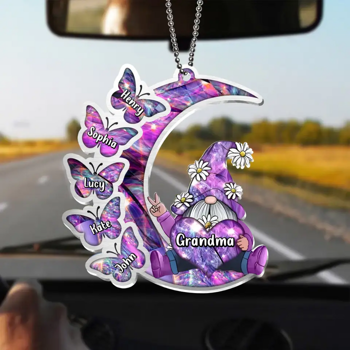 Custom Personalized Sparkling Grandma Nana With Sweet Butterfly Kids Acrylic  Car Ornament - Gift Idea To Grandma/ Mother - Upto 5 Kids