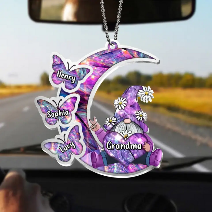 Custom Personalized Sparkling Grandma Nana With Sweet Butterfly Kids Acrylic  Car Ornament - Gift Idea To Grandma/ Mother - Upto 5 Kids