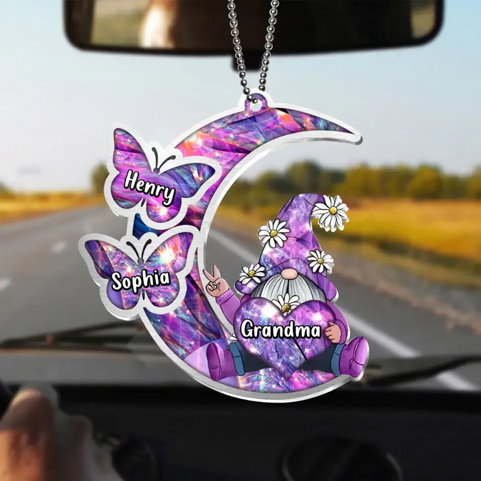 Custom Personalized Sparkling Grandma Nana With Sweet Butterfly Kids Acrylic  Car Ornament - Gift Idea To Grandma/ Mother - Upto 5 Kids