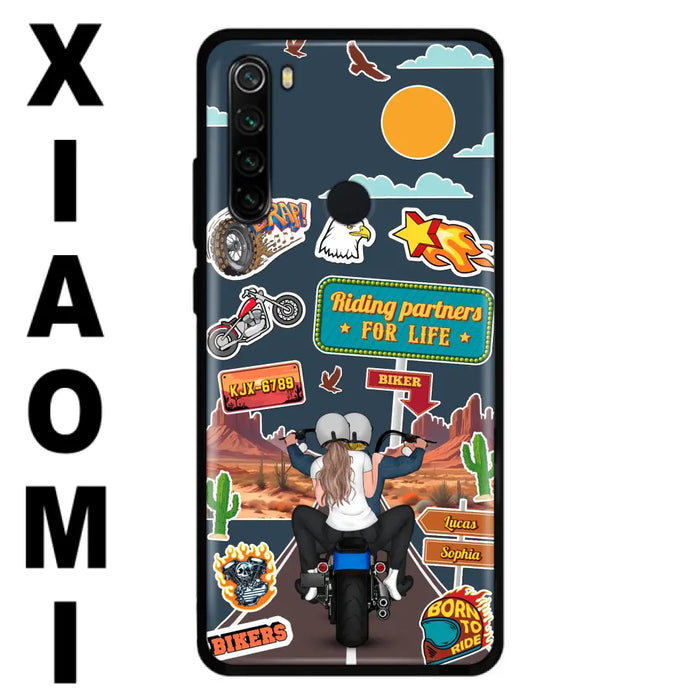 Custom Personalized Motorcycle Couple Phone Case - Gift Idea For Couple/ Husband & Wife/ Bikers - Case Xiaomi/ Oppo/ Huawei