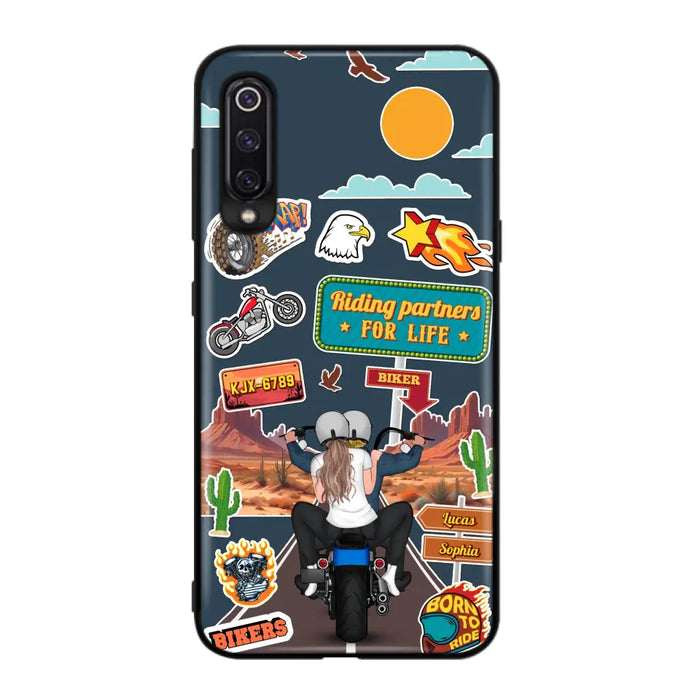 Custom Personalized Motorcycle Couple Phone Case - Gift Idea For Couple/ Husband & Wife/ Bikers - Case Xiaomi/ Oppo/ Huawei